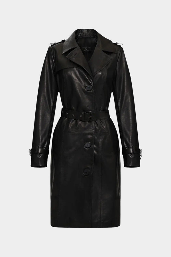 Margaux Leather Trench Coat