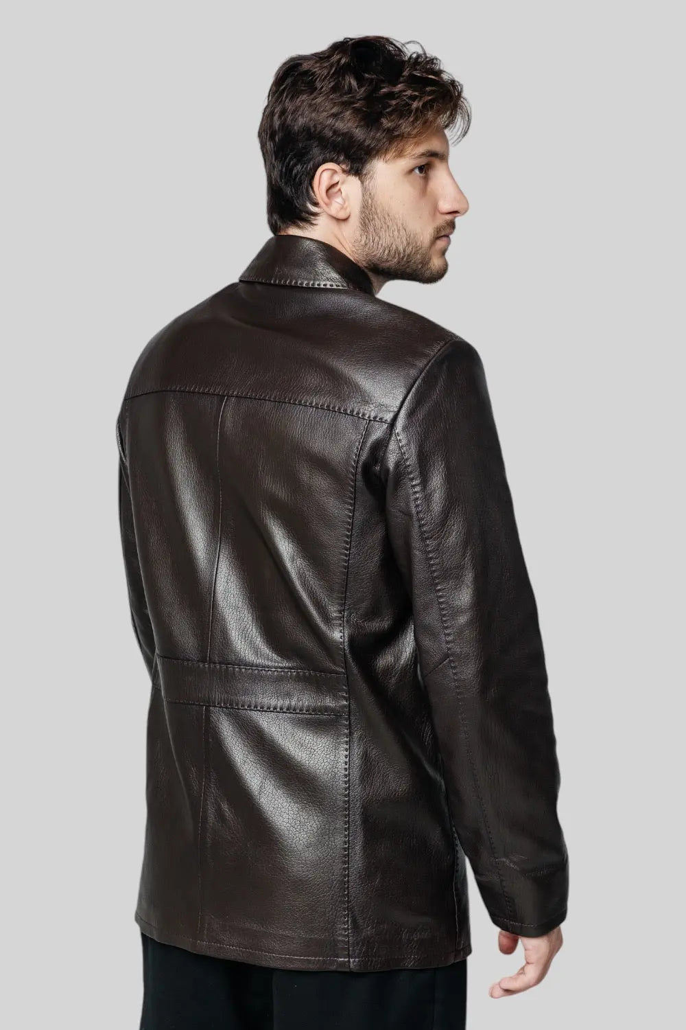 Massimiliano Classic Leather Coat